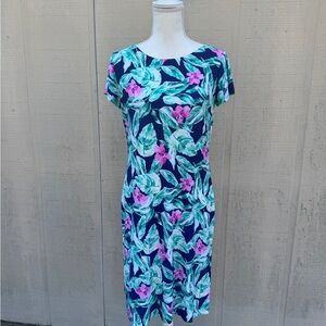 Pappagallo Blue and Pink Floral Mini Dress